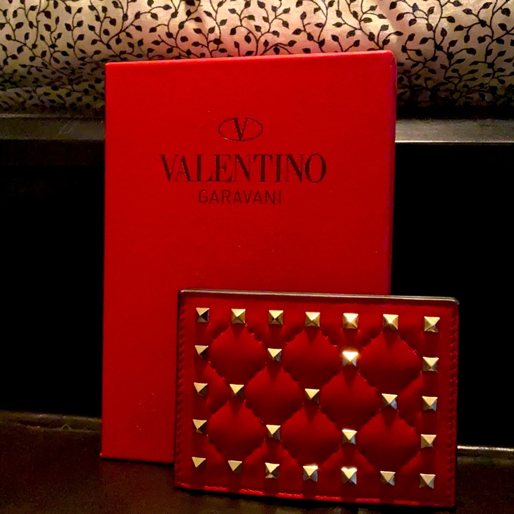 Valentino studded card holder